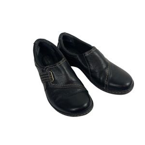 Clarks Collection Slip On Brown Leather Soft Cushion Shoes Women Size 6M EUC